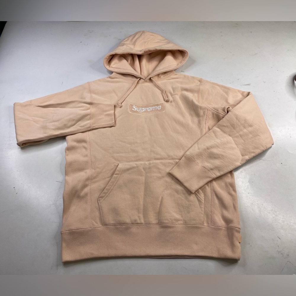 Supreme Box Logo Hoodie Sweatshirt Peach Mens XL
